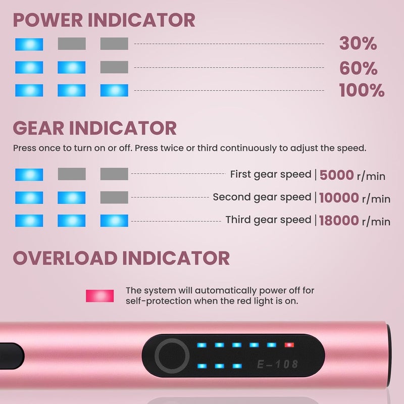 Timntts Electric Engraving Pen with 37 Bits, USB Rechargeable Cordless Etching Engraving Tool, Portable DIY Rotary Engraver for Jewelry Wood Glass Stone Carving (Rose Red) - Image 4